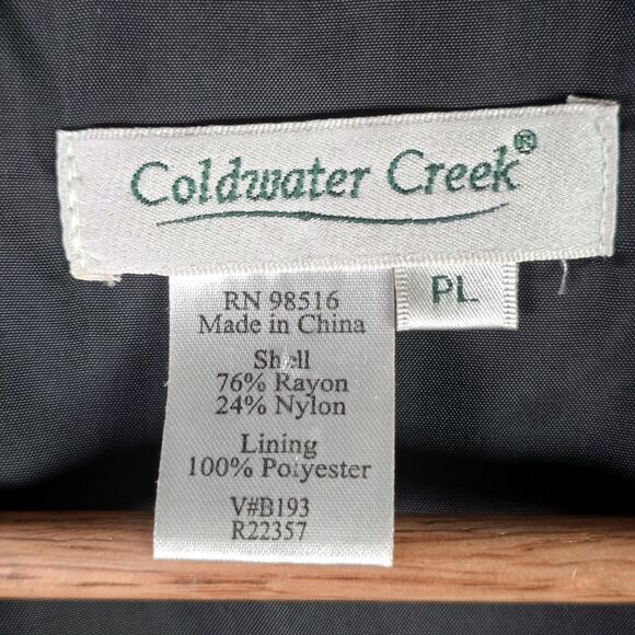 Coldwater Creek Black Velvet Jacket Lined Button Front Classic Petite Large - Picture 3 of 16